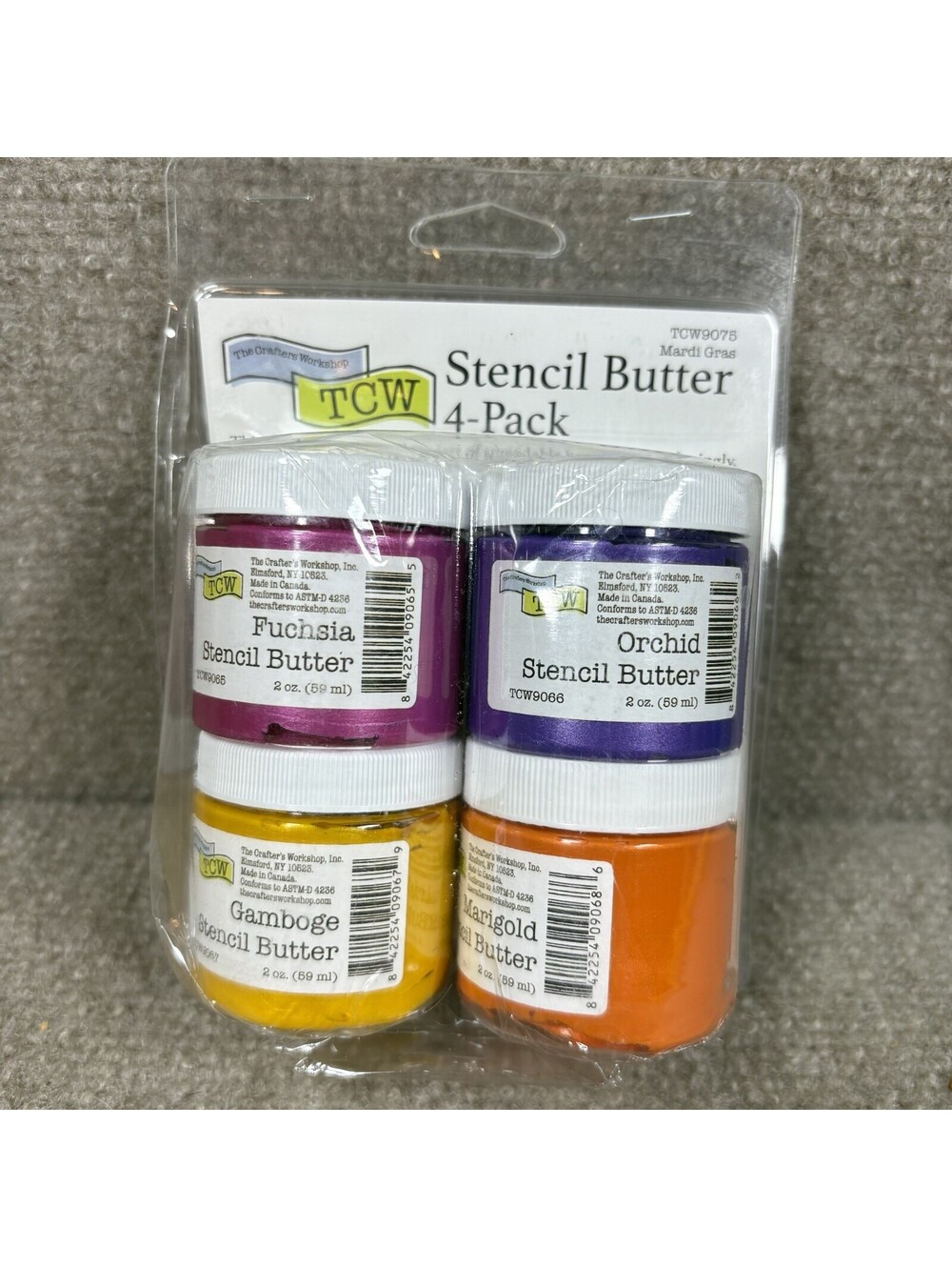The Crafter's Workshop Stencil Butter Metallic Paint Paste MARDI GRAS Set Of 4